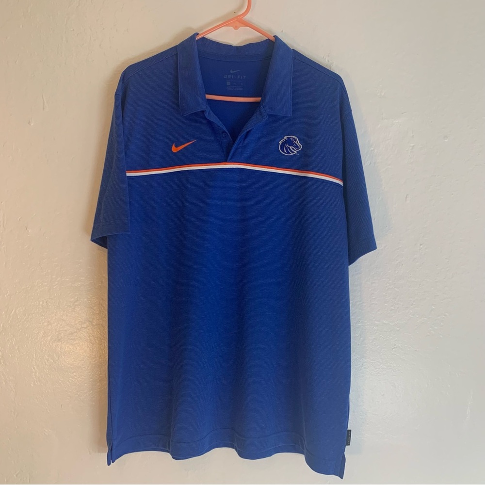 NIKE BOISE STATE BRONCOS FOOTBALL GOLF POLO SHIRT SIZE XL MEN  Blue Orange